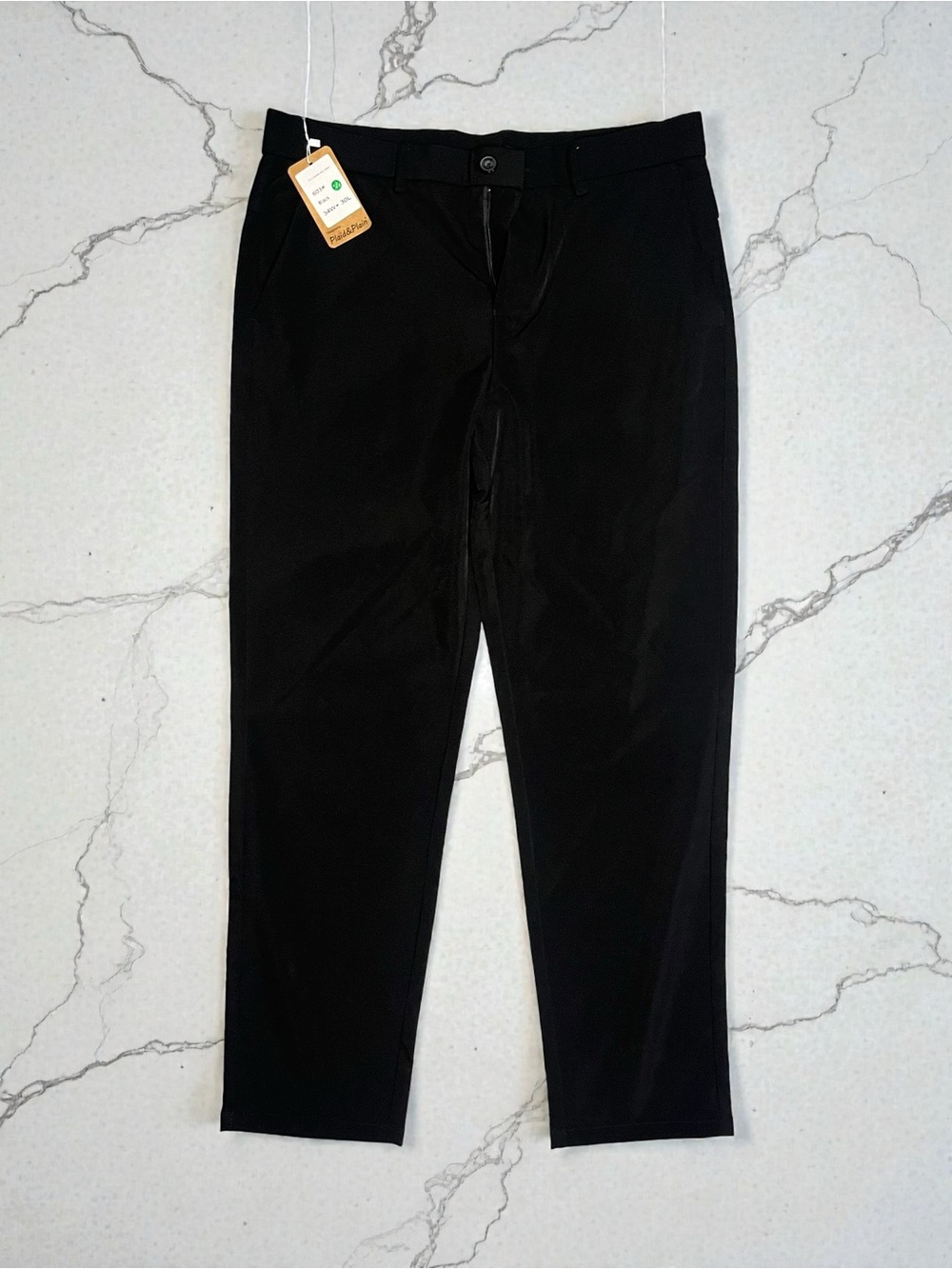 Men’s Black Plaid&Plain stretch chino/dress pants 34W 30L